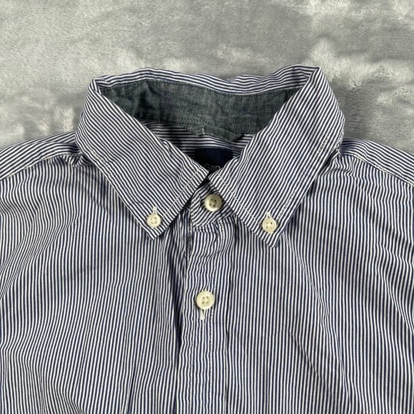 Gap Shirt Mens Small Blue Striped Button Down Long Sleeve 100% Cotton Casual - Picture 1 of 16
